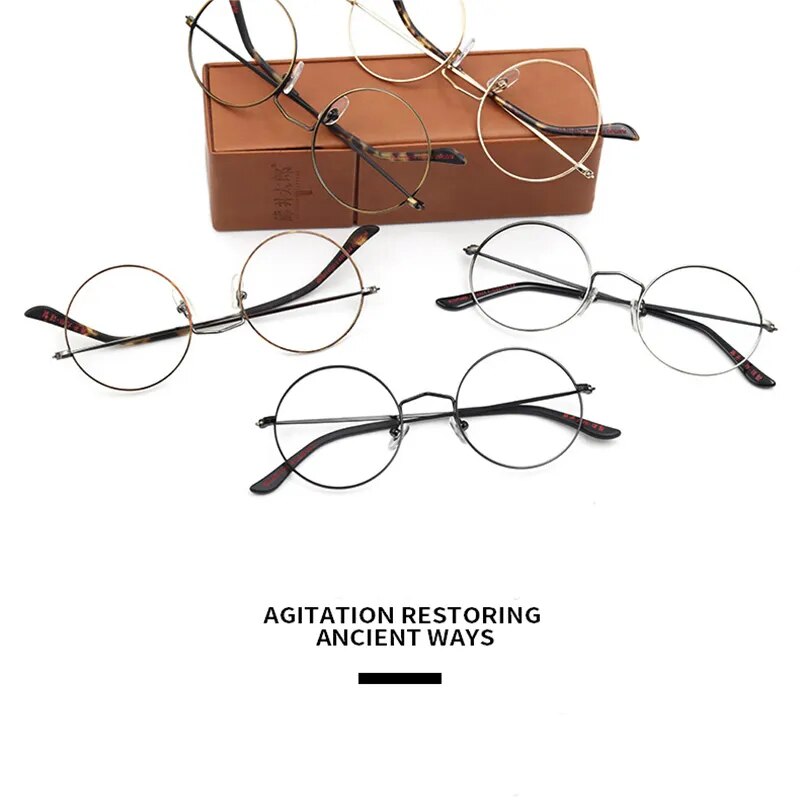 Hdcrafter Unisex Full Rim Round Titanium Eyeglasses 2282 Full Rim Hdcrafter Eyeglasses   
