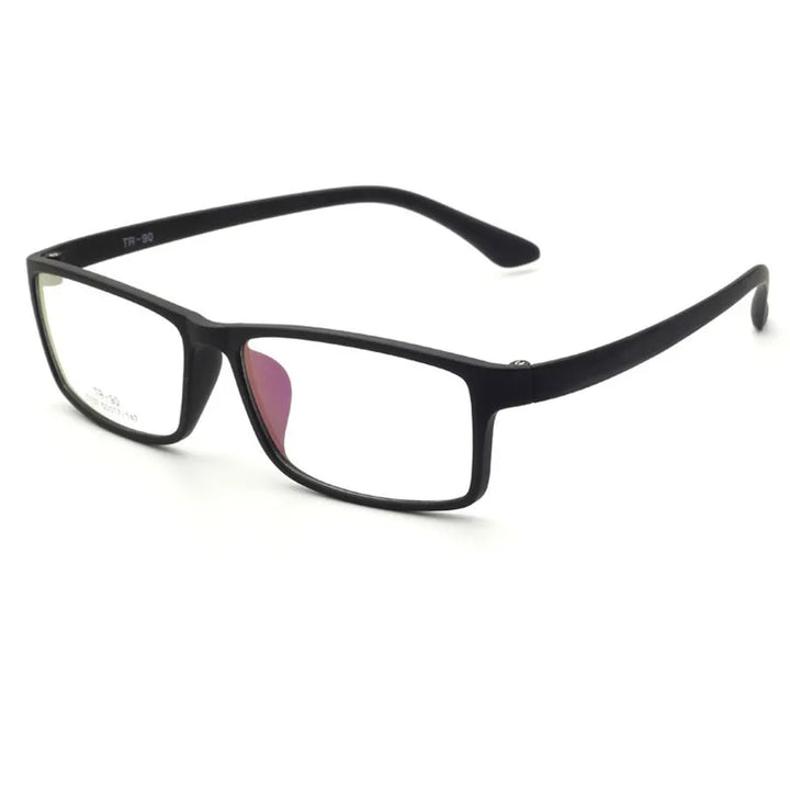 Cubojue Men's Full Rim Big Square Tr 90 Titanium Reading Glasses 71137 Reading Glasses Cubojue shiny black anti blue light 0