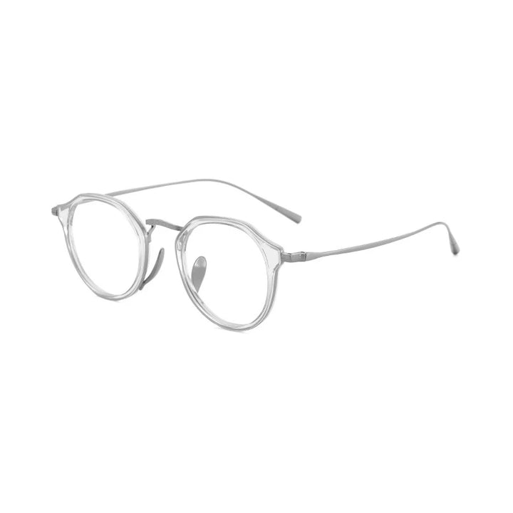 Black Mask Unisex Full Rim Round Titanium Eyeglasses BM-KM1113