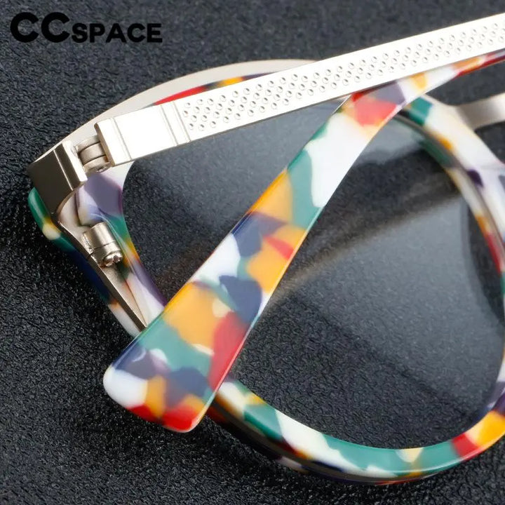 CCSpace Unisex Full Rim Large Cat Eye Acetate Eyeglasses 56913 Full Rim CCspace   