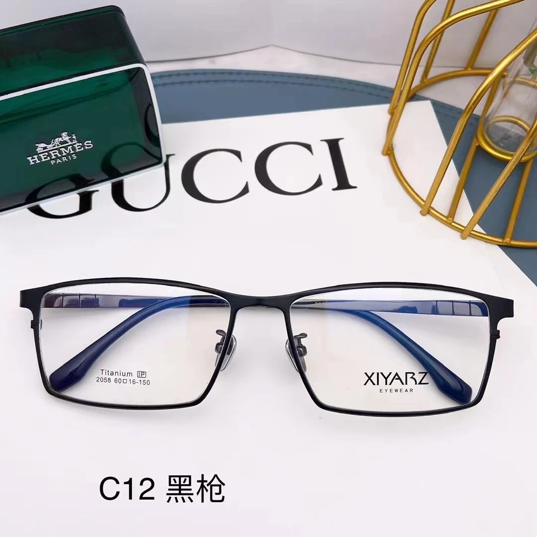 Chashma Men's Full Rim Big Polygon Square Titanium Eyeglasses 20584