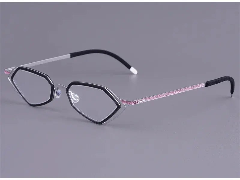 Bobbie 339576 Unisex Acetate Full Rim Polygon Oval Titanium Frames — view 1 | Bobbie at FuzWeb