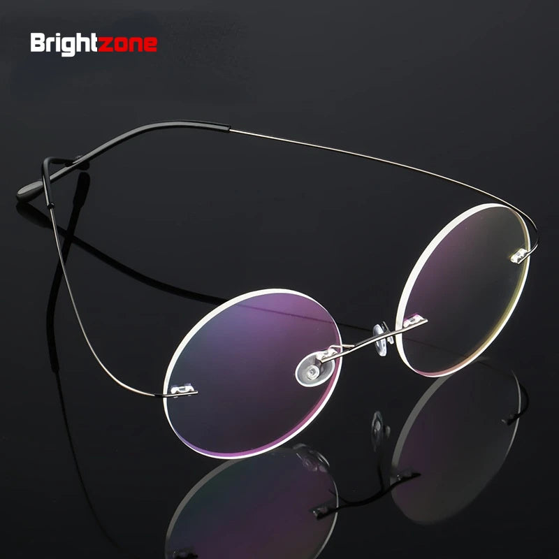 Brightzone Women's Rimless Round Titanium Alloy Eyeglasses 71171 Rimless Brightzone