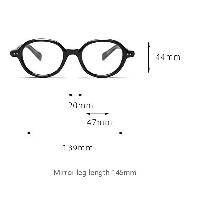 KatKani Unisex Full Rim Small Oval Acetate Eyeglasses 2310 Full Rim KatKani Eyeglasses   