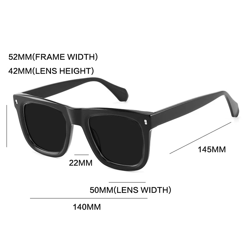Gatenac Unisex Full Rim Big Square Acetate Polarized Sunglasses M007 Sunglasses Gatenac   