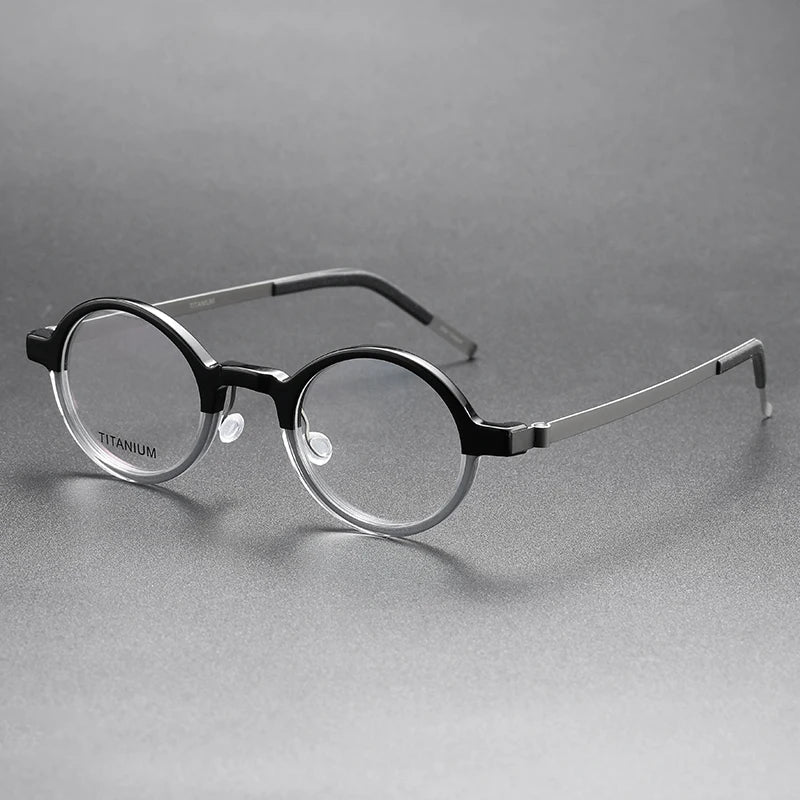 Aimee Women's Full Rim Round Titanium Acetate Screwless Eyeglasses18101