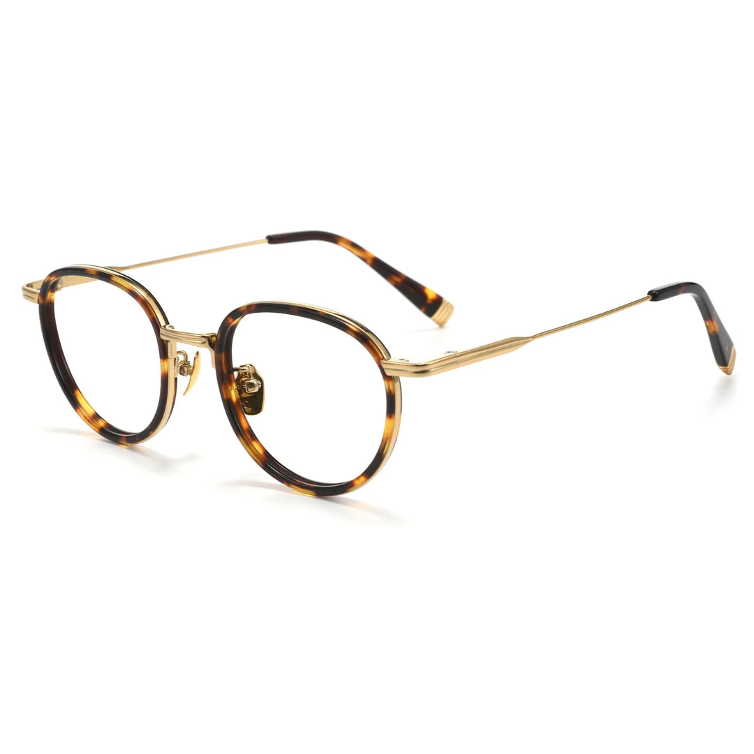 Black Mask Unisex Full Rim Round Titanium Eyeglasses BM-KJ20