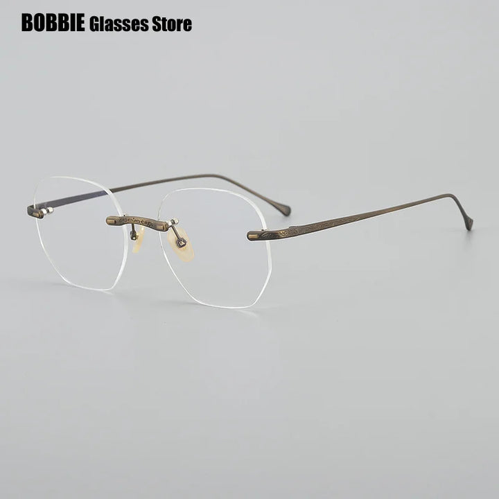 Bobbie Women's Rimless Flat Top Oval Titanium Eyeglasses 935932