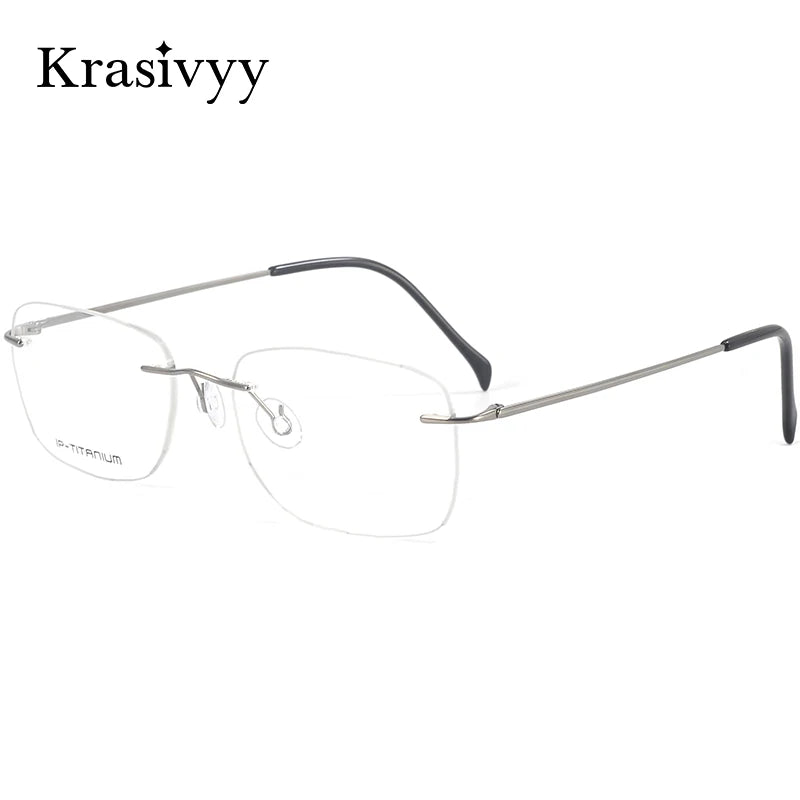 Krasivyy Unisex Rimless Square Titanium Prescription Eyeglasses KR16021 - view 3