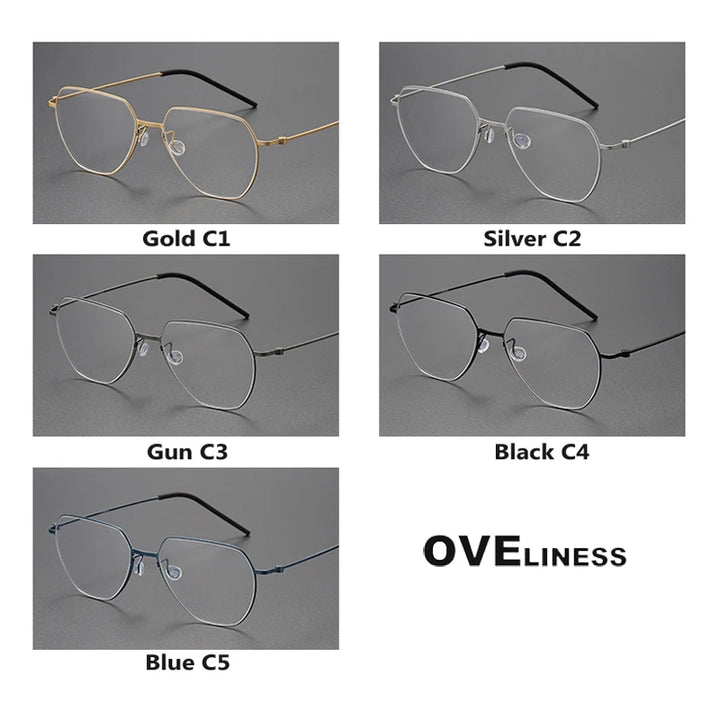 Oveliness Unisex Full Rim Flat Top Oval Titanium Eyeglasses O5526 Full Rim Oveliness   