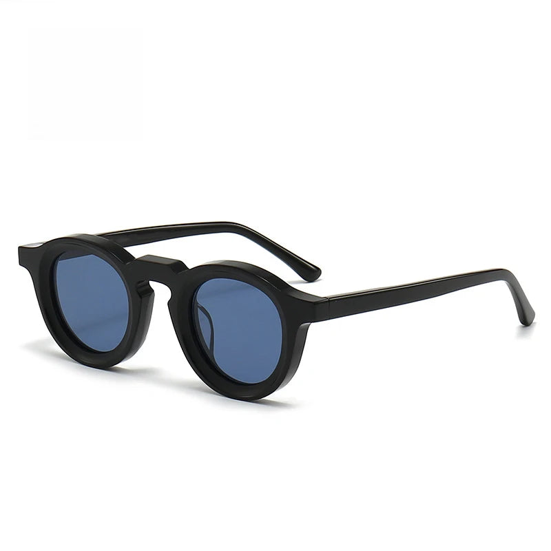 Black Mask Unisex Full Rim Round Acetate Sunglasses 442741 Full Rim Black Mask C2 As Shown 