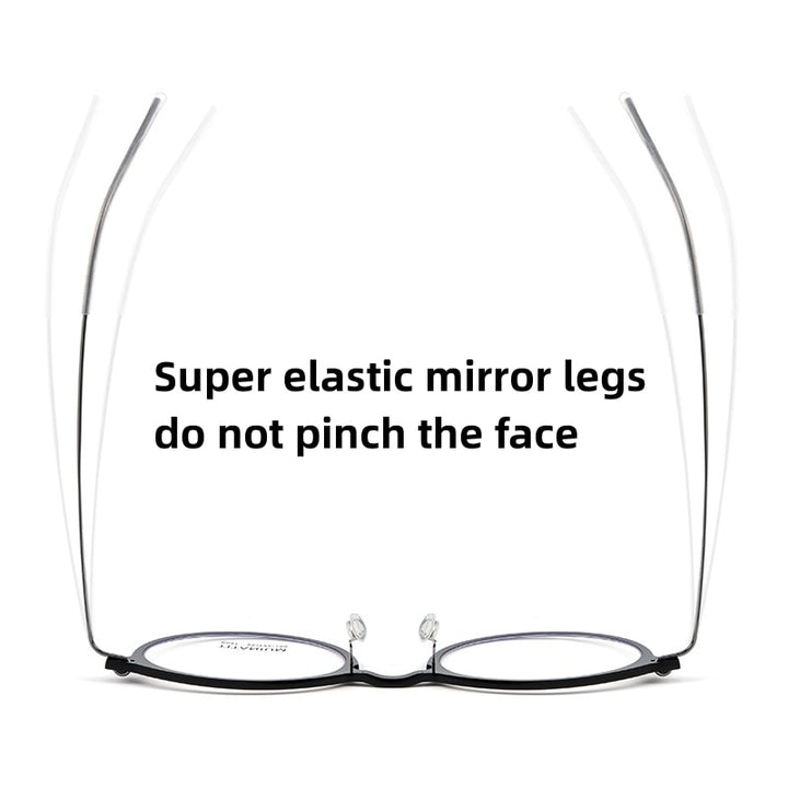 Hdcrafter Unisex Full Rim Round Titanium Eyeglasses 65411 Full Rim Hdcrafter Eyeglasses   