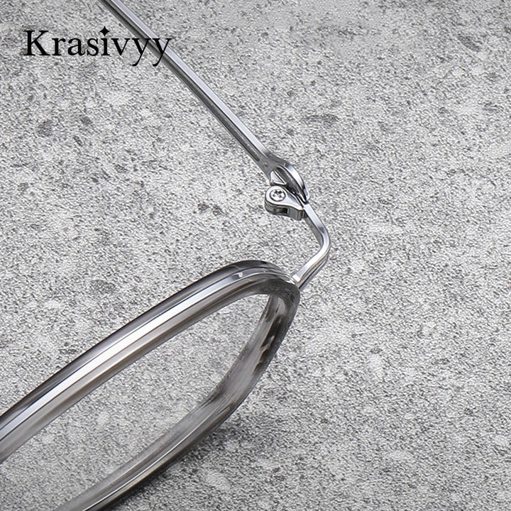 Krasivyy Unisex Full Rim Oval Titanium Prescription Eyeglasses ARLT6087 - view 4
