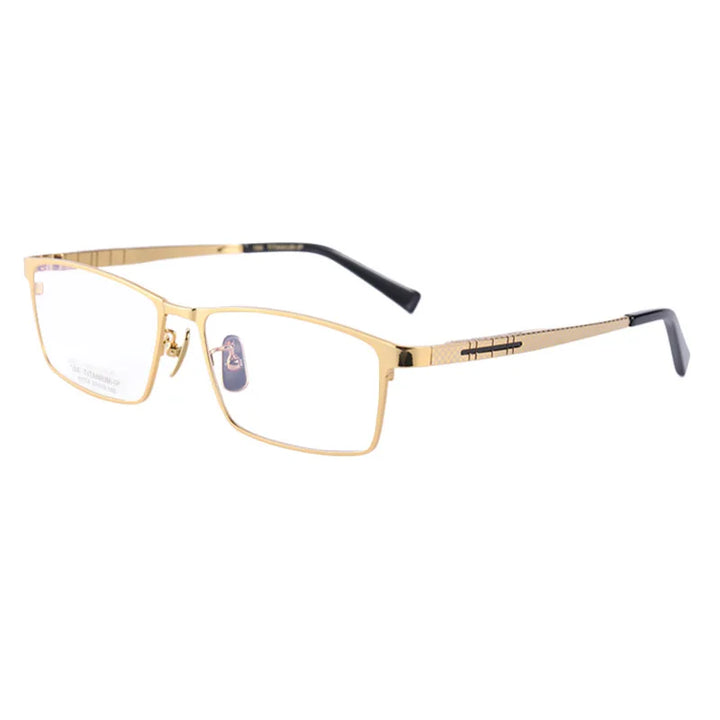 Aimee Men's Full Rim Square Titanium Eyeglasses 91074 Full Rim Aimee Golden  