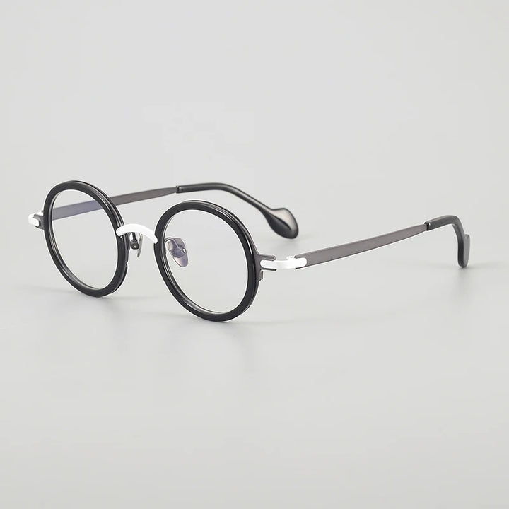 Muzz Unisex Full Rim Round Acetate Titanium Eyeglasses 817402