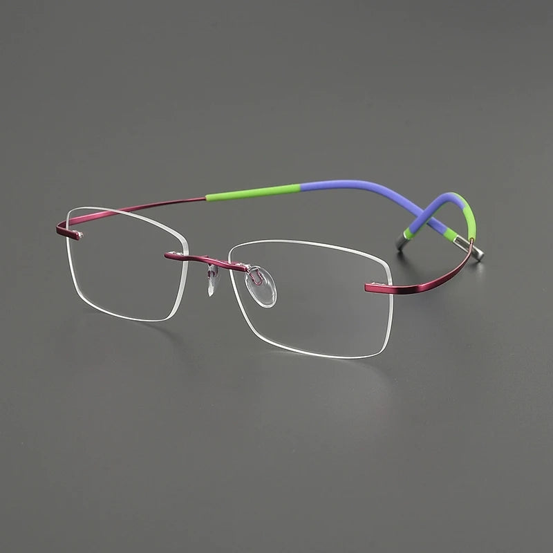 Gatenac Unisex Rimless Square Titanium Eyeglasses G85899