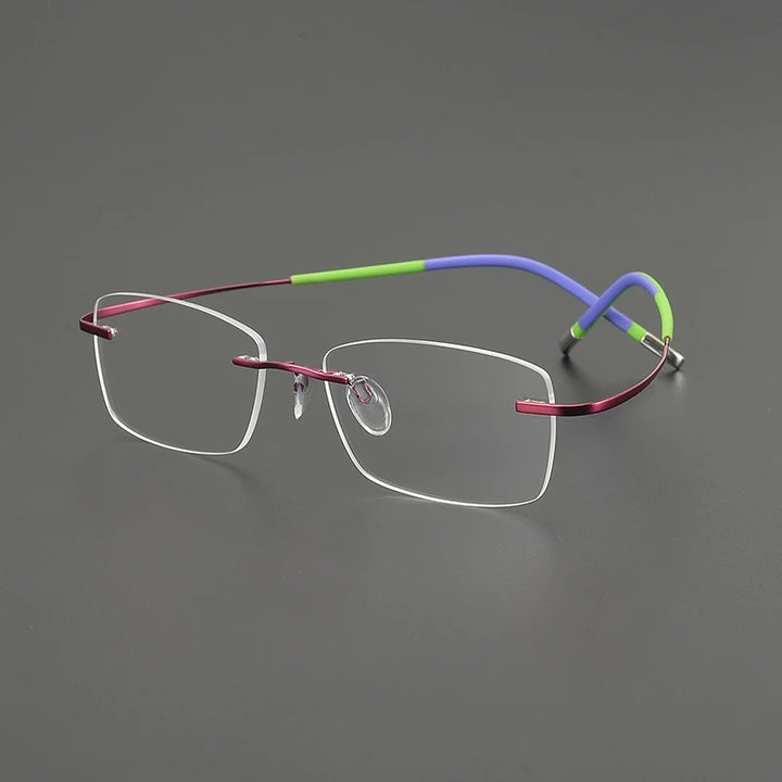 Gatenac Unisex Rimless Square Titanium Eyeglasses G85899