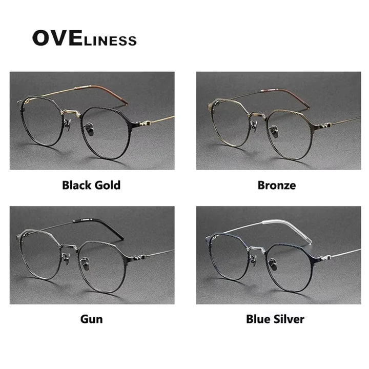 Oveliness Unisex Full Rim Flat Top Square Oval Titanium Eyeglasses 14121 Full Rim Oveliness   