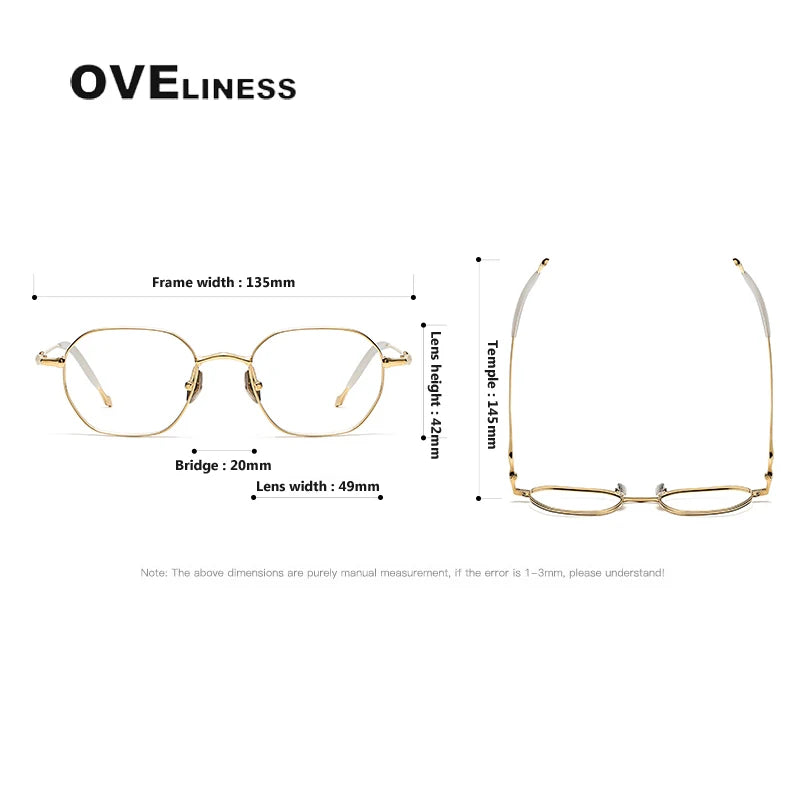 Oveliness Unisex Full Rim Polygon Titanium Eyeglasses 4220 Full Rim Oveliness   