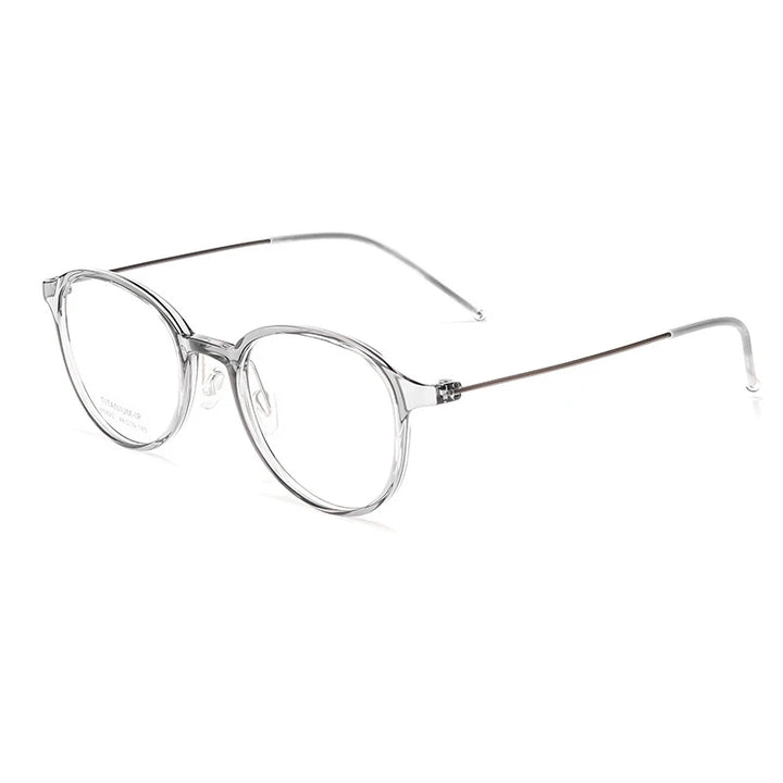 Hotony Women's Full Rim Round Acetate Titanium Eyeglasses 58204