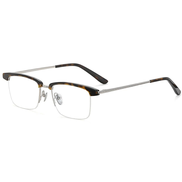 Aimee Unisex Semi Rim Square Brow Line Titanium Acetate Eyeglasses 9105 Semi Rim Aimee   