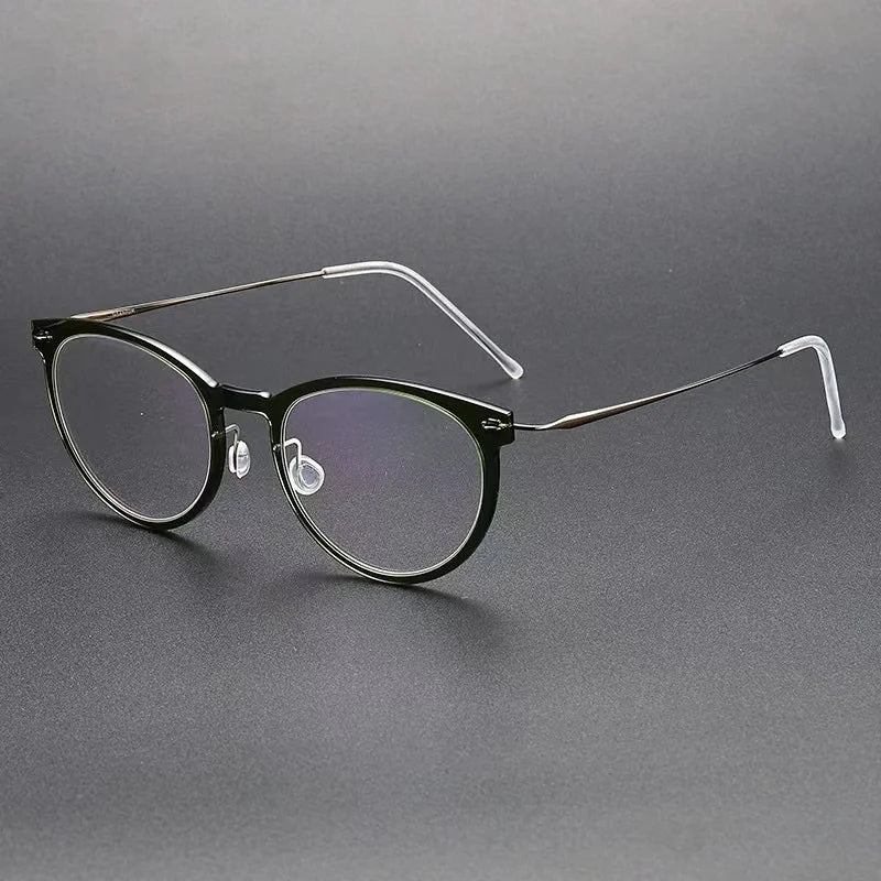 Bobbie Unisex Full Rim Round Titanium Eyeglasses 6517