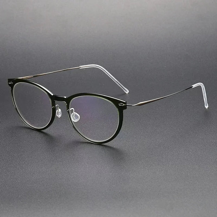 Bobbie Unisex Full Rim Round Titanium Eyeglasses 6517
