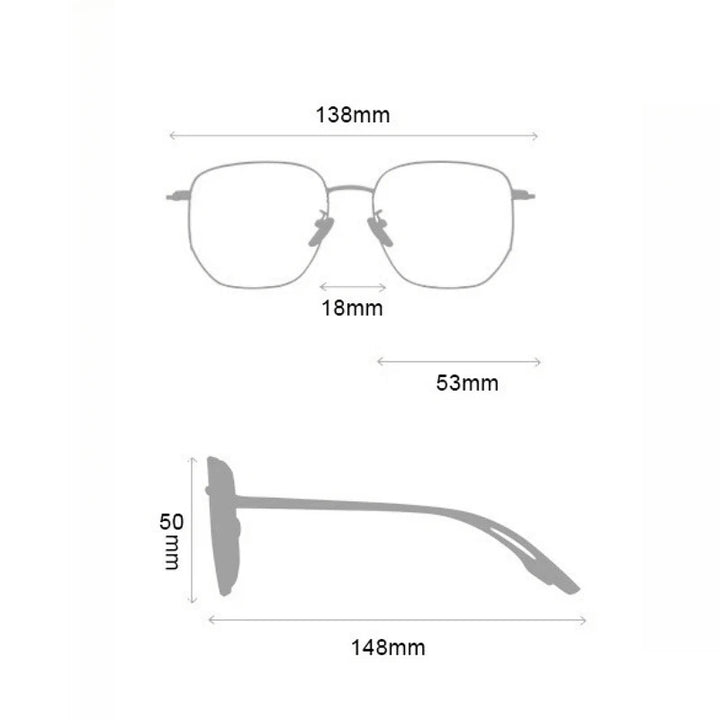 Yimaruili Unisex Full Rim Flat Top Oval Titanium Alloy Eyeglasses 3244 Full Rim Yimaruili Eyeglasses   