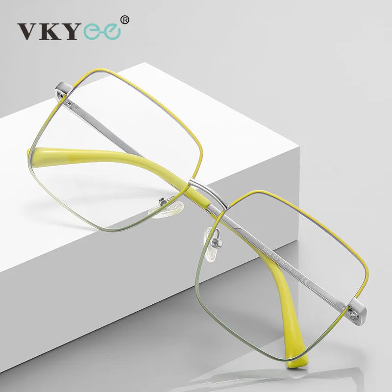 Vicky Unisex Full Rim Stainless Steel Square Reading Glasses 3089 Reading Glasses Vicky   