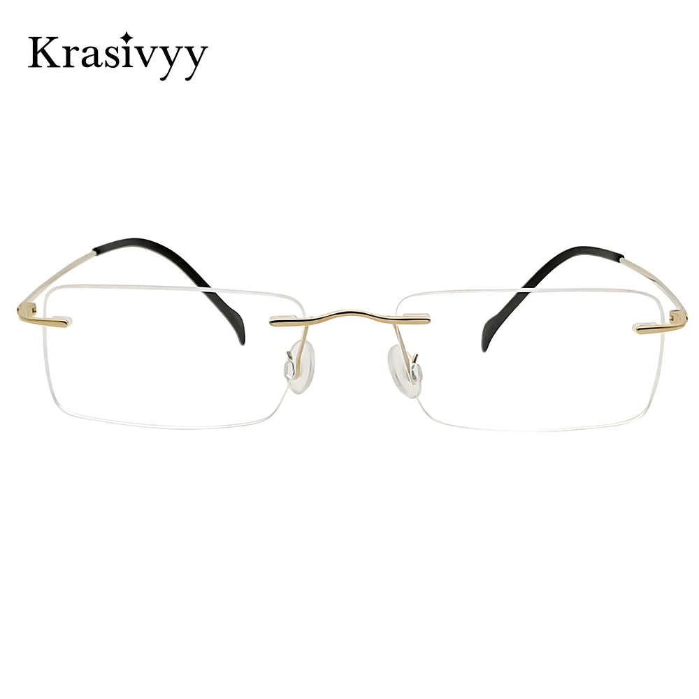 Krasivyy Unisex Rimless Square Titanium Prescription Eyeglasses KR16020 - view 2