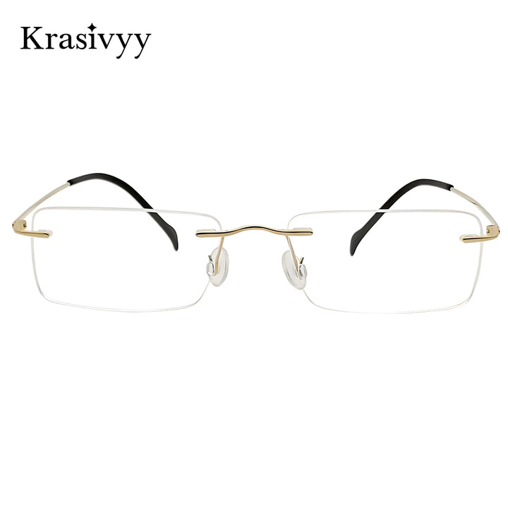Krasivyy Unisex Rimless Square Titanium Prescription Eyeglasses KR16020 - view 2