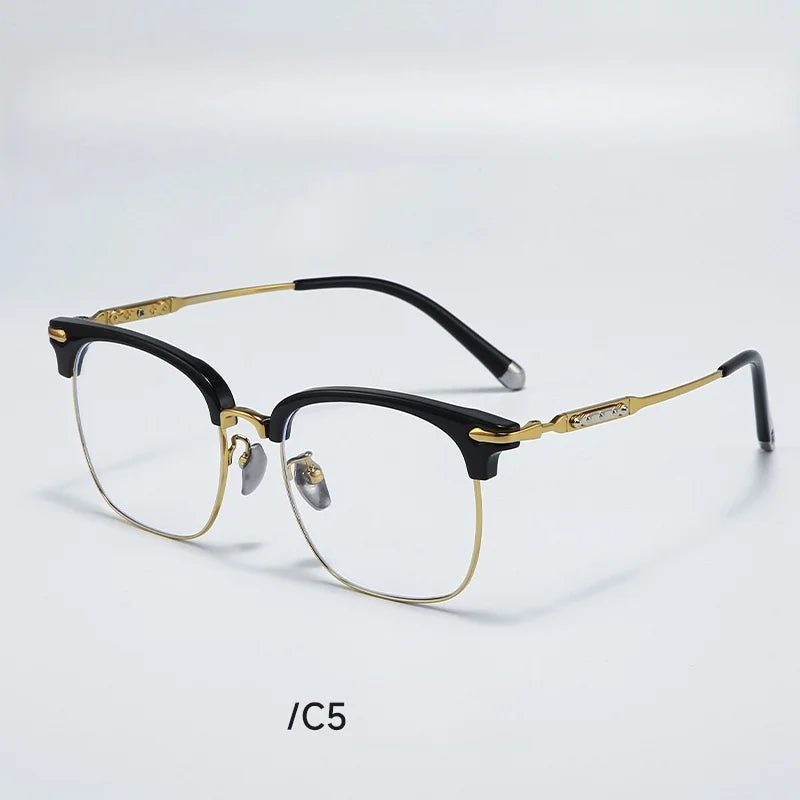 Momoja Unisex Full Rim Square Titanium Eyeglasses 122214