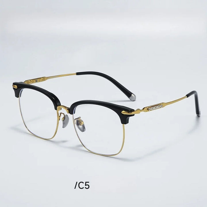 Momoja Unisex Full Rim Square Titanium Eyeglasses 122214