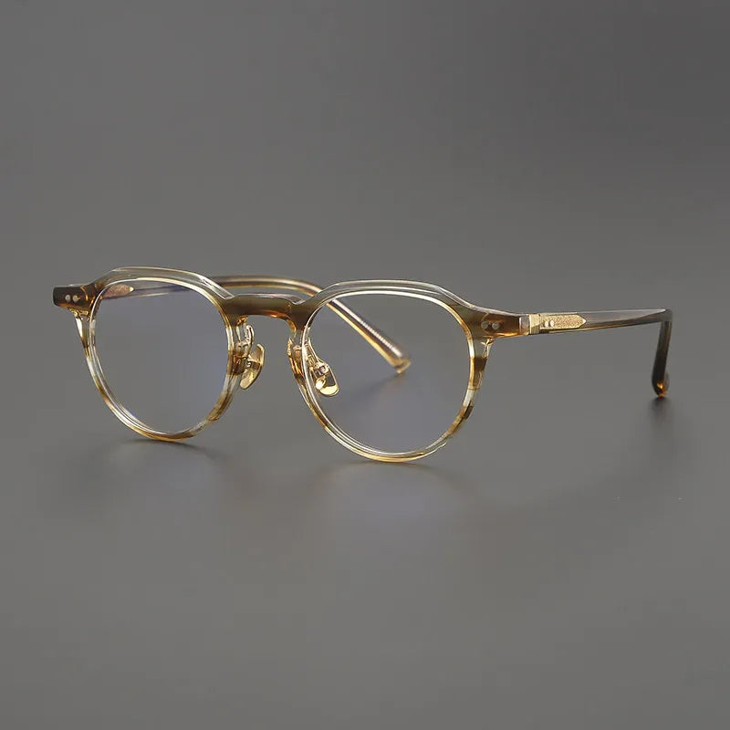 Black Mask Unisex Full Rim Round Acetate Eyeglasses BM-M2507