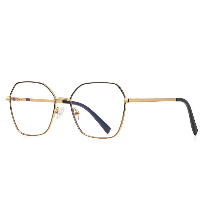 Vicky Women's Full Rim Stainless Steel Polygon Reading Glasses 3090.