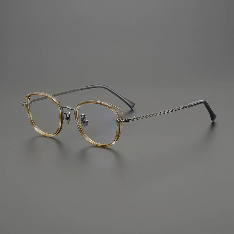 Gatenac Unisex Full Rim Square Acetate Titanium Eyeglasses G9002