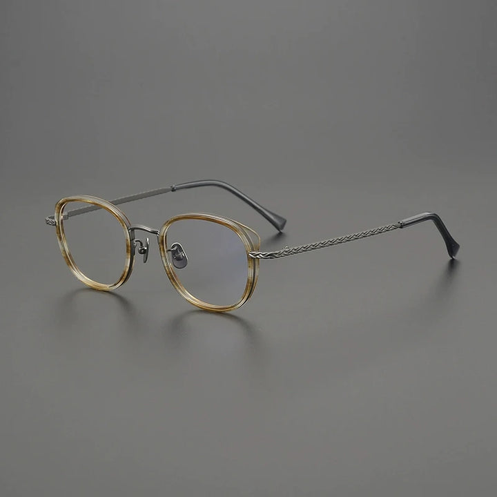Gatenac Unisex Full Rim Square Acetate Titanium Eyeglasses G9002
