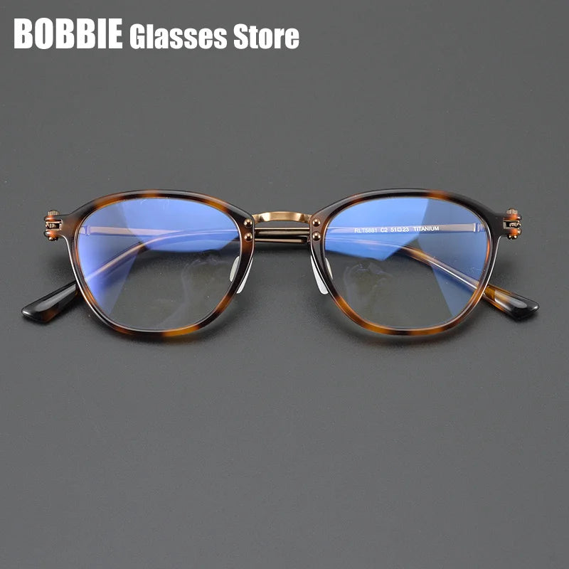 Bobbie Unisex Full Rim Square Acetate Titanium Eyeglasses 965881
