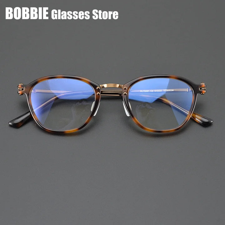 Bobbie Unisex Full Rim Square Acetate Titanium Eyeglasses 965881