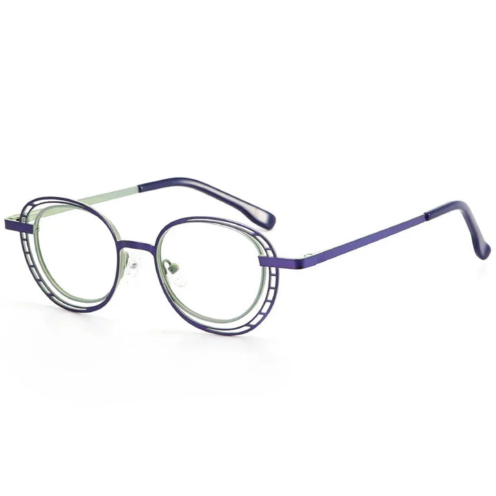 Aror Unisex Full Rim Oval Square Titanium Eyeglasses 45529 Full Rim Aror C1