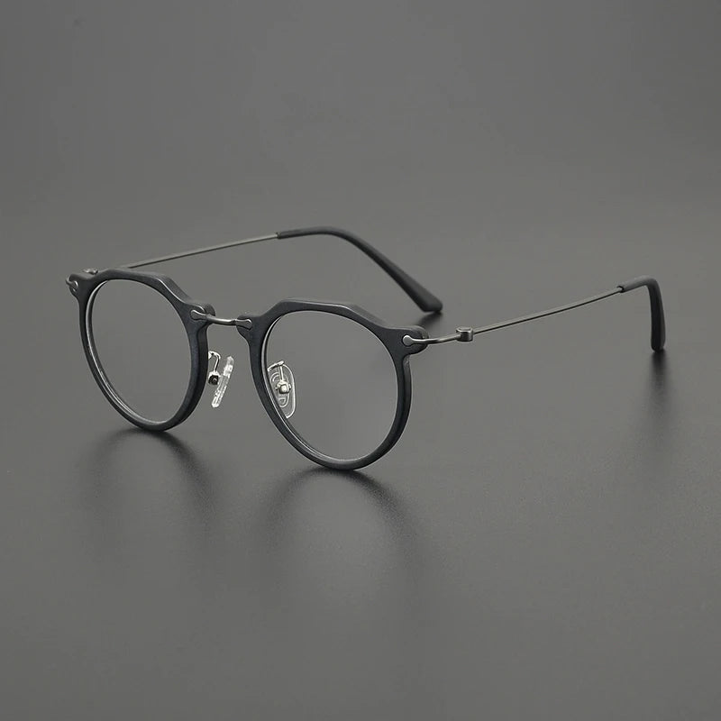Gatenac Unisex Full Rim Square Acetate Titanium Eyeglasses G85905
