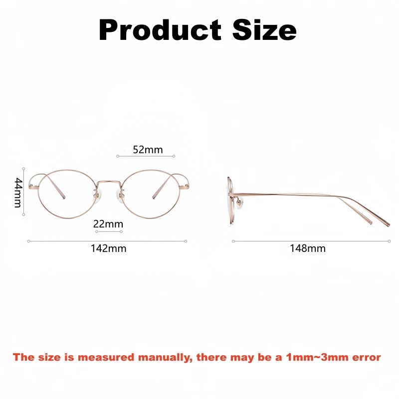 Yimaruili Unisex Full Rim Round Titanium Alloy Eyeglasses 632667