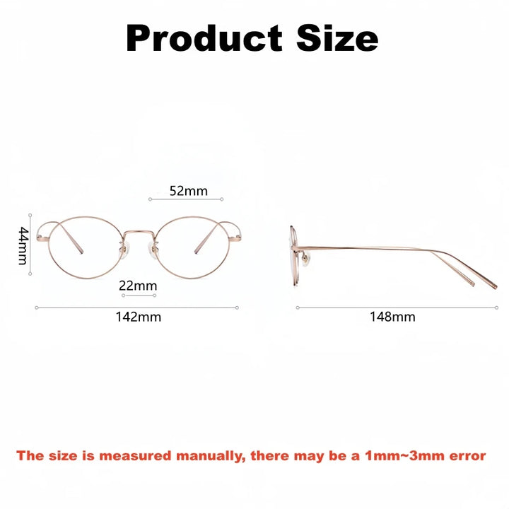 Yimaruili Unisex Full Rim Round Titanium Alloy Eyeglasses 632667