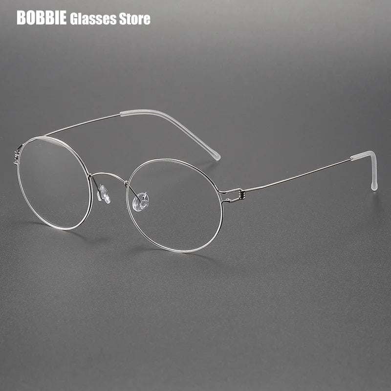 Bobbie Women's Full Rim Round Screwless Titanium Eyeglasses 442248