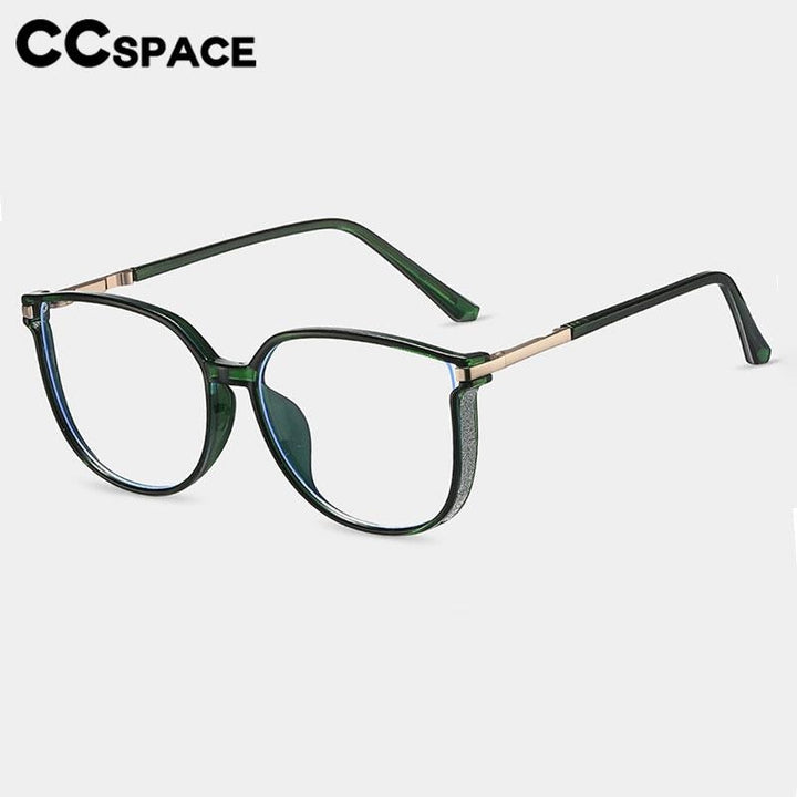 CCSpace Women's Full Rim Square Tr 90 Titanium Eyeglasses 56793 Full Rim CCspace   