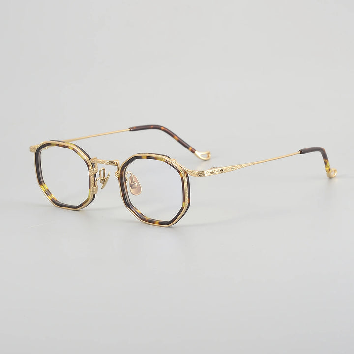 Aror Unisex Full Rim Polygon Acetate Titanium Eyeglasses 59214
