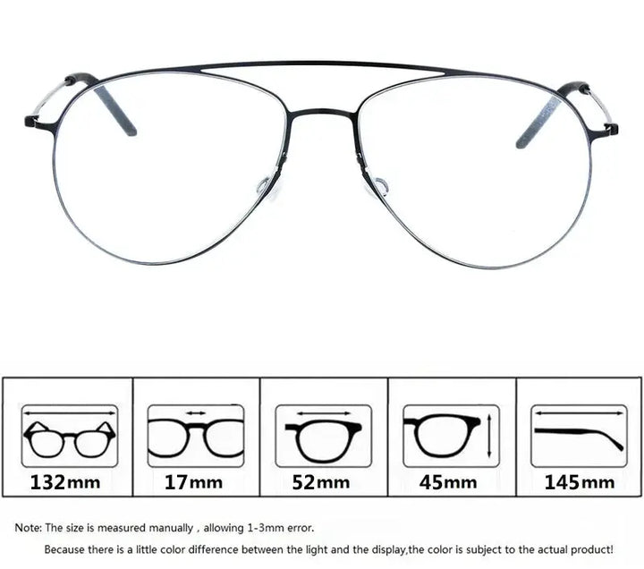 Bobble 550700 Womens Full Rim Oval Double Bridge Titanium Frames — view 2 | Bobbie at FuzWeb