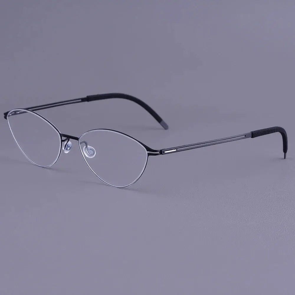 Bobbie 465951 Women’s Screwless Full Rim Oval Titanium Frames FuzWeb