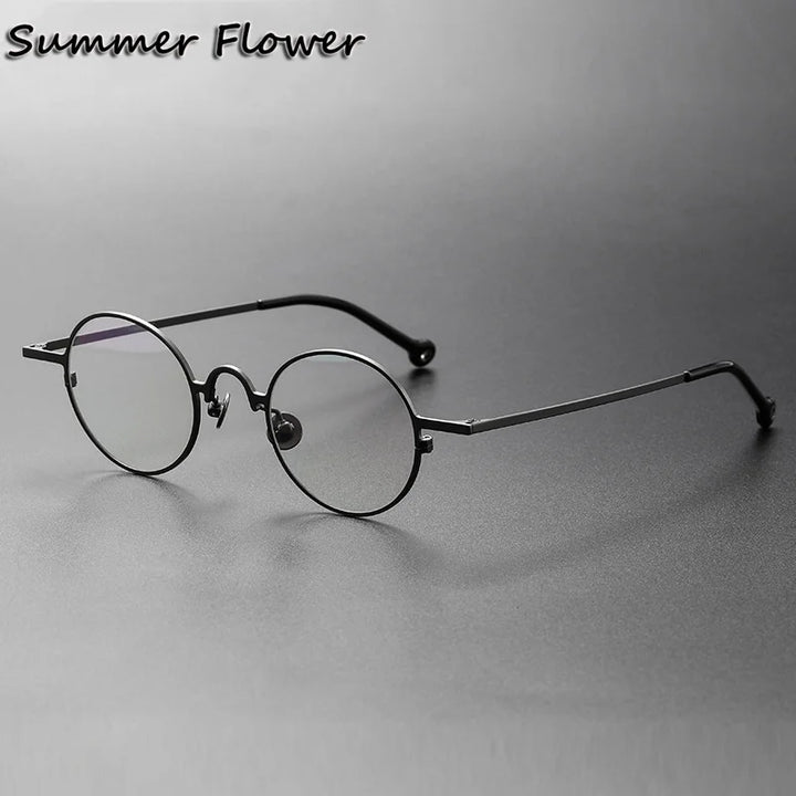 Summer Flower Unisex Full Rim Round Titanium-Alloy Eyeglasses 369080