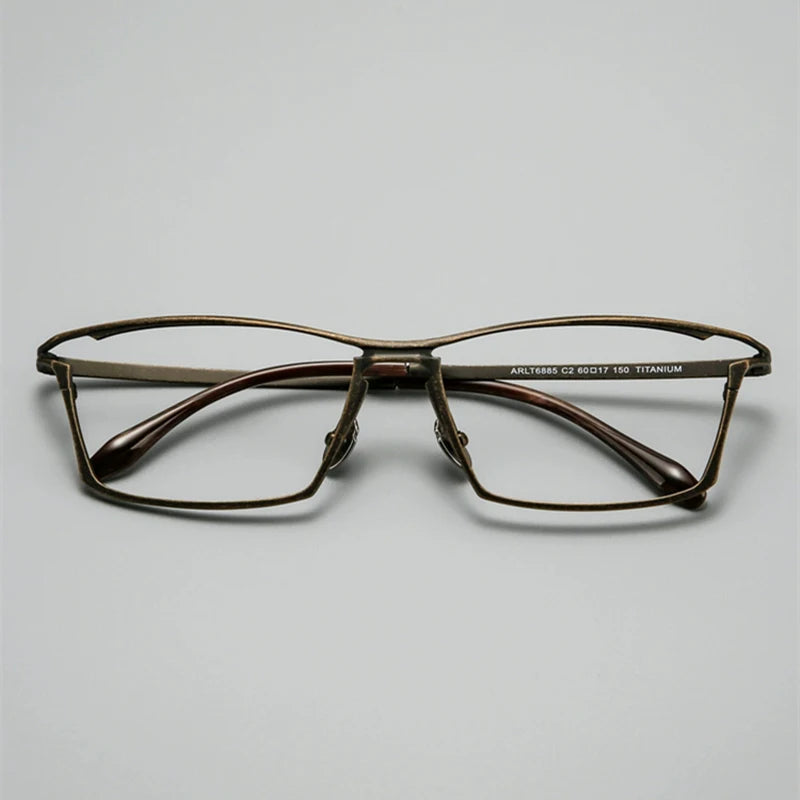 Black Mask Unisex Full Rim Big Square Titanium Eyeglasses 636885